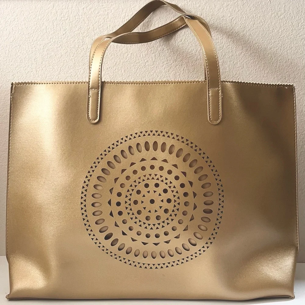 Neiman marcus XL gold tote